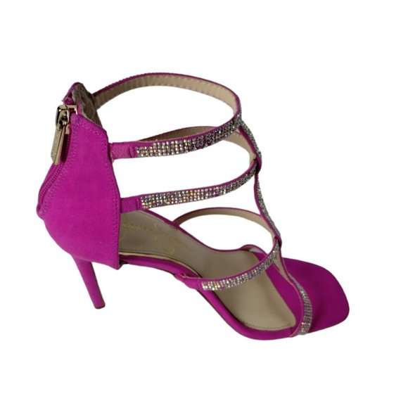 Jessica Simpson Oliana Bright Pink Caged Dress Sandals Womens 7.5 Barbiecore New - Picture 9 of 15